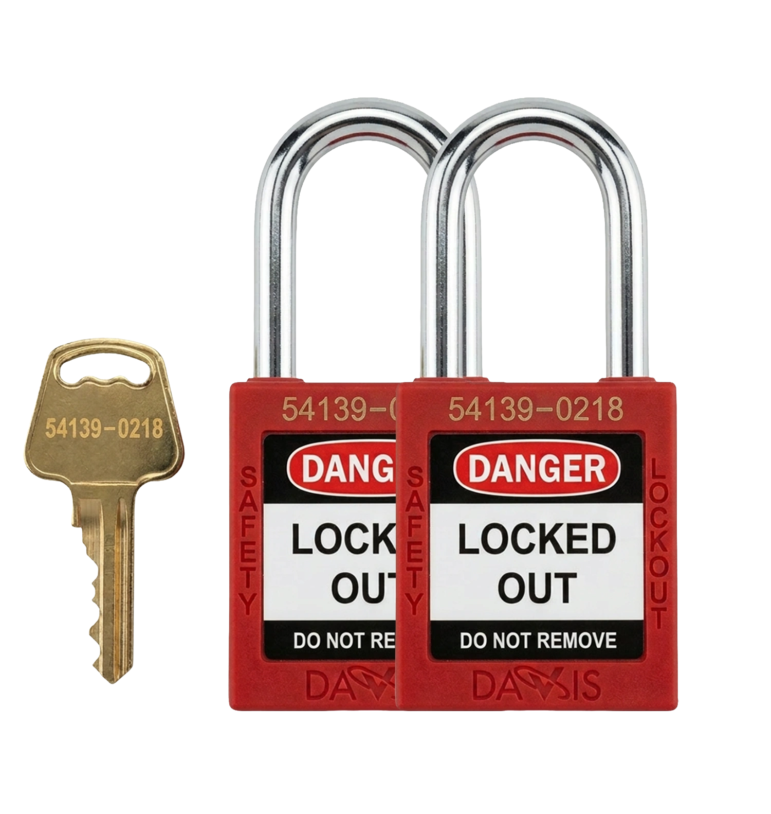 Keyed Alike Safety Red Padlock Pack of 2