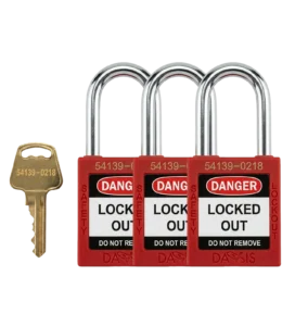 Keyed Alike Safety Red Padlock Pack of 3