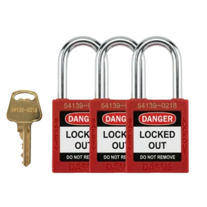 Keyed Alike Safety Red Padlock Pack of 3