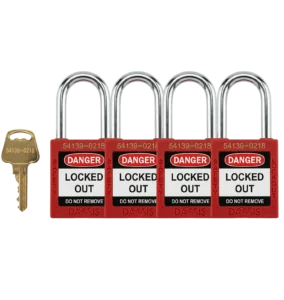 Keyed Alike Safety Red Padlock Pack of 4