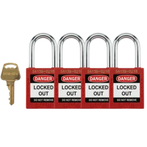 Keyed Alike Safety Red Padlock Pack of 4