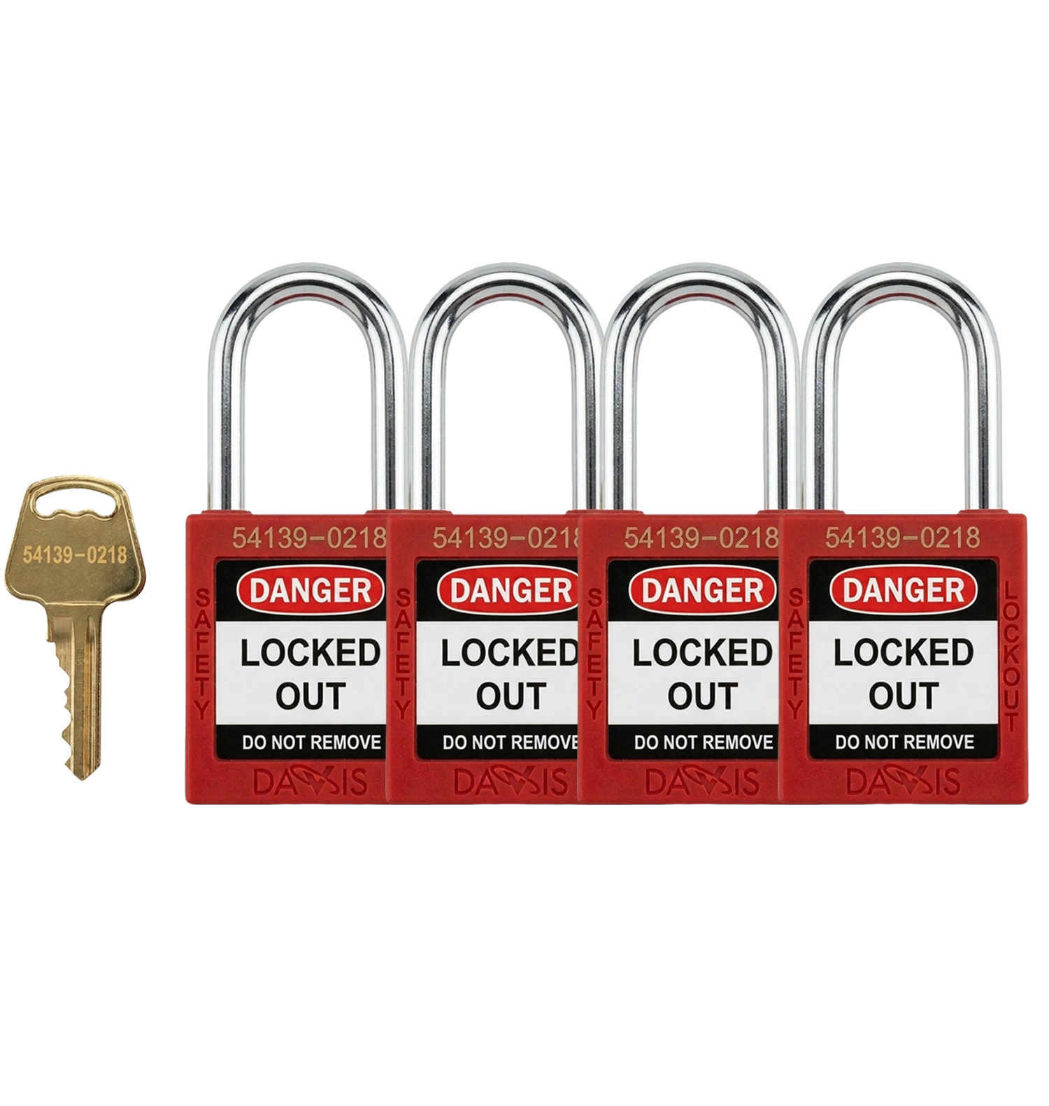 Keyed Alike Safety Red Padlock Pack of 4