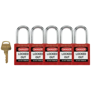 Keyed Alike Safety Red Padlock Pack of 5