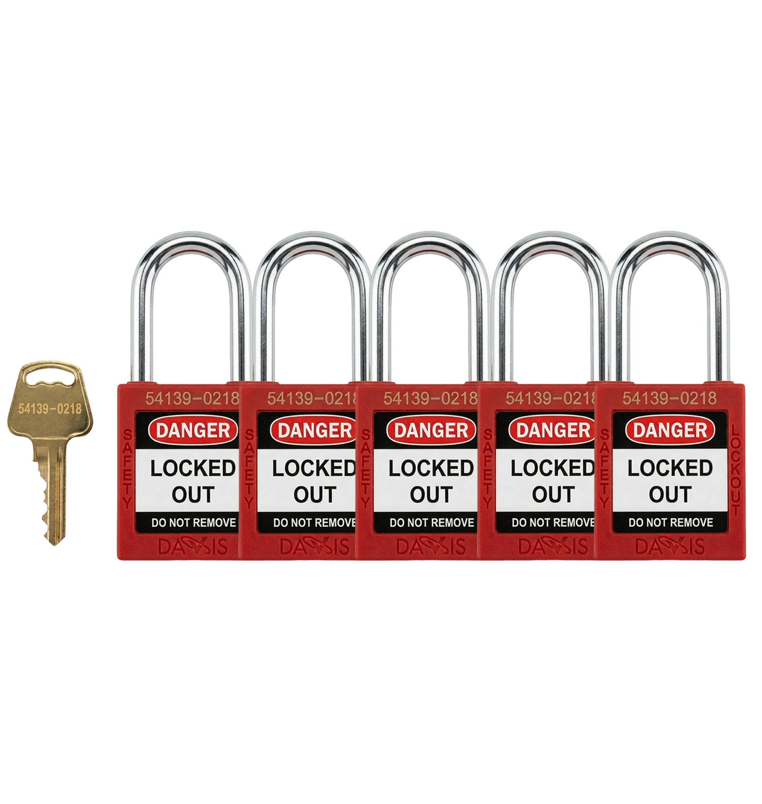 Keyed Alike Safety Red Padlock Pack of 5