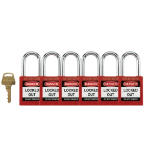 Keyed Alike Safety Red Padlock Pack of 6