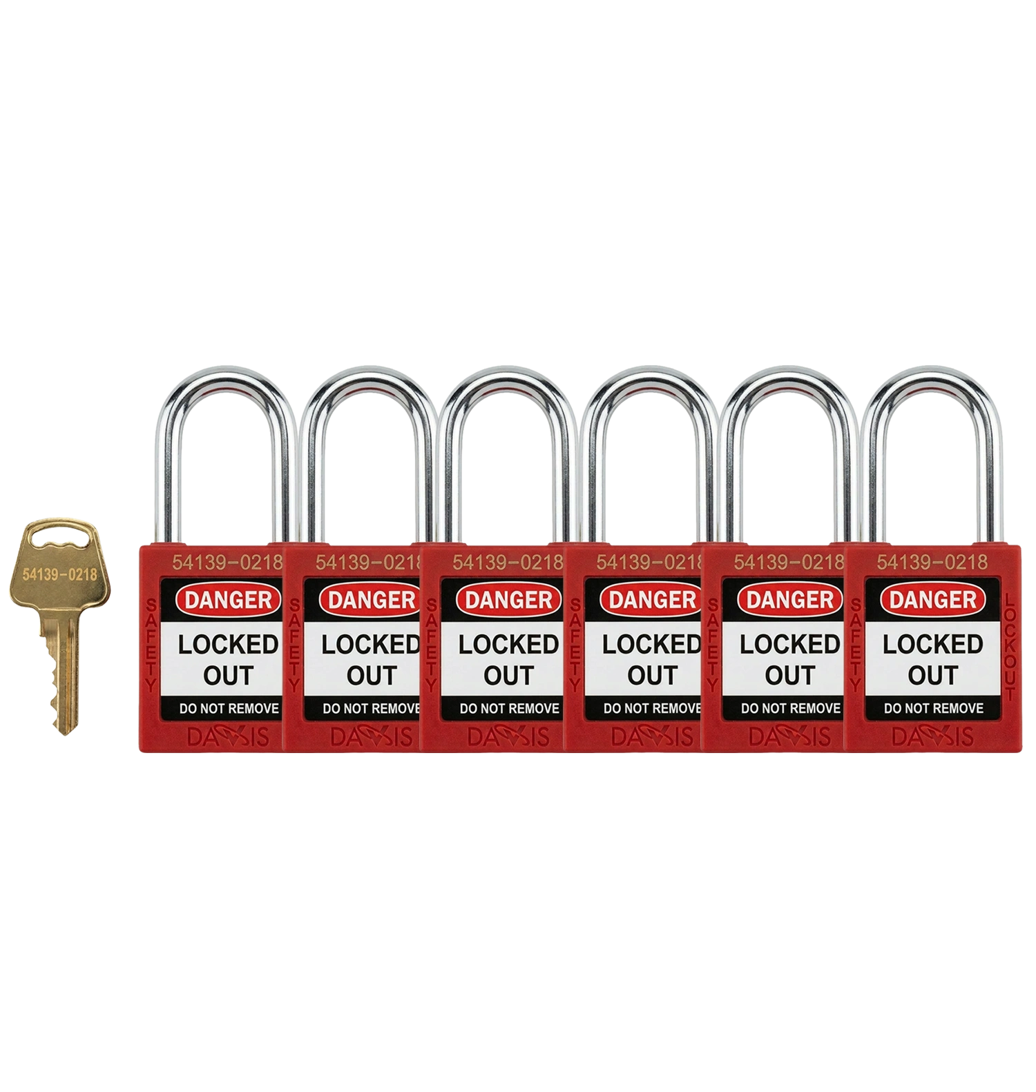 Keyed Alike Safety Red Padlock Pack of 6
